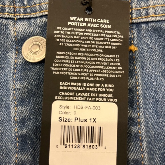 Hudson Jeans, women’s denim/jean jacket, Size 1x - Picture 7 of 9